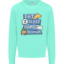 Gaming Eat Sleep Game Respawn Gamer Arcade Mens Sweatshirt Jumper Peppermint