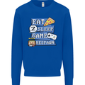 Gaming Eat Sleep Game Respawn Gamer Arcade Mens Sweatshirt Jumper Royal Blue