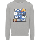 Gaming Eat Sleep Game Respawn Gamer Arcade Mens Sweatshirt Jumper Sports Grey