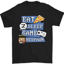 Gaming Eat Sleep Game Respawn Gamer Arcade Mens T-Shirt Cotton Gildan Black