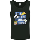 Gaming Eat Sleep Game Respawn Gamer Arcade Mens Vest Tank Top Black
