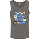 Gaming Eat Sleep Game Respawn Gamer Arcade Mens Vest Tank Top Charcoal