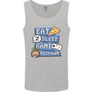 Gaming Eat Sleep Game Respawn Gamer Arcade Mens Vest Tank Top Sports Grey