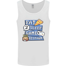 Gaming Eat Sleep Game Respawn Gamer Arcade Mens Vest Tank Top White