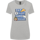 Gaming Eat Sleep Game Respawn Gamer Arcade Womens Wider Cut T-Shirt Sports Grey