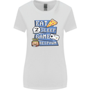 Gaming Eat Sleep Game Respawn Gamer Arcade Womens Wider Cut T-Shirt White