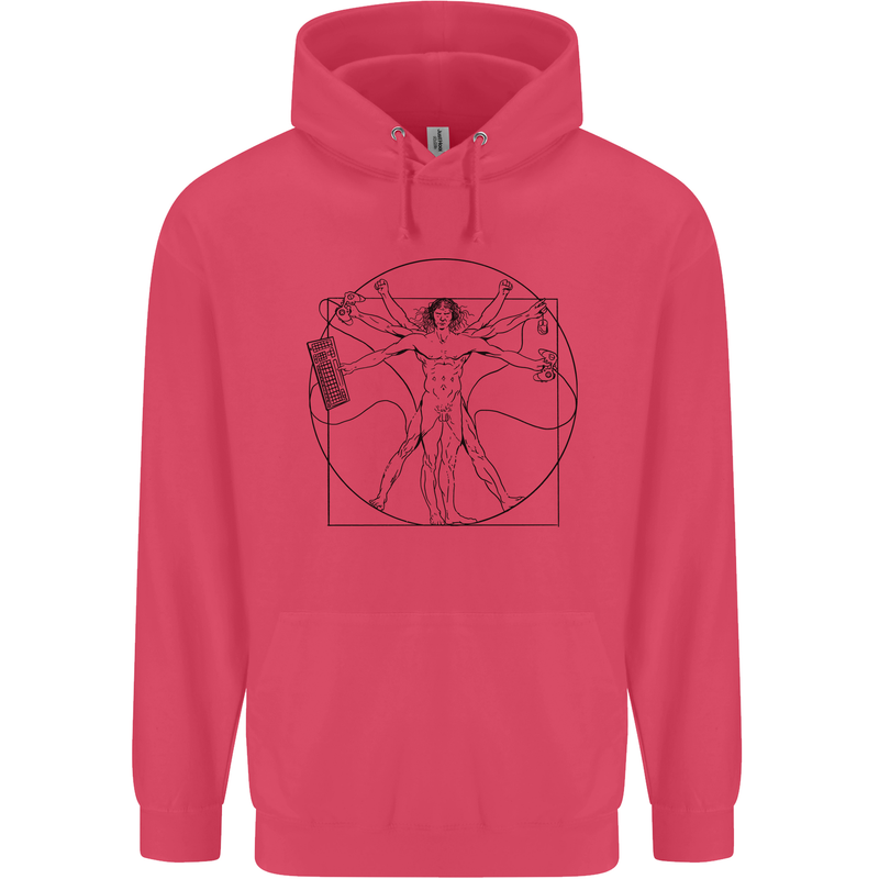 Gaming Vitruvian Gamer Funny Video Games Childrens Kids Hoodie Heliconia