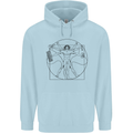Gaming Vitruvian Gamer Funny Video Games Childrens Kids Hoodie Light Blue