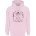 Gaming Vitruvian Gamer Funny Video Games Childrens Kids Hoodie Light Pink