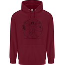 Gaming Vitruvian Gamer Funny Video Games Childrens Kids Hoodie Maroon