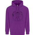 Gaming Vitruvian Gamer Funny Video Games Childrens Kids Hoodie Purple