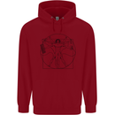 Gaming Vitruvian Gamer Funny Video Games Childrens Kids Hoodie Red