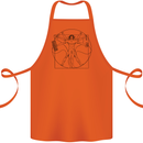 Gaming Vitruvian Gamer Funny Video Games Cotton Apron 100% Organic Orange