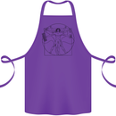Gaming Vitruvian Gamer Funny Video Games Cotton Apron 100% Organic Purple