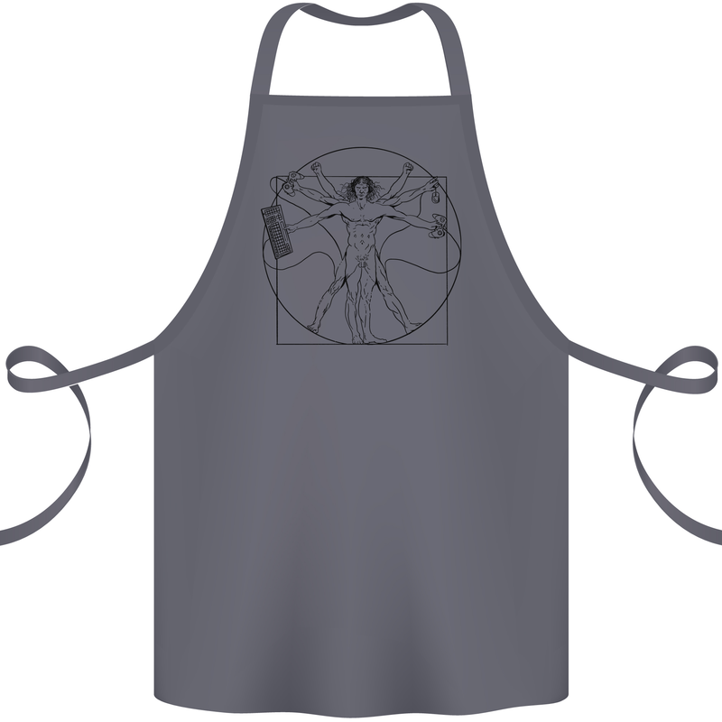 Gaming Vitruvian Gamer Funny Video Games Cotton Apron 100% Organic Steel