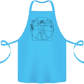 Gaming Vitruvian Gamer Funny Video Games Cotton Apron 100% Organic Turquoise