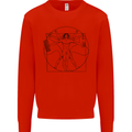 Gaming Vitruvian Gamer Funny Video Games Kids Sweatshirt Jumper Bright Red
