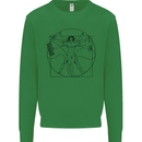Gaming Vitruvian Gamer Funny Video Games Kids Sweatshirt Jumper Irish Green