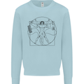 Gaming Vitruvian Gamer Funny Video Games Kids Sweatshirt Jumper Light Blue