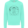 Gaming Vitruvian Gamer Funny Video Games Kids Sweatshirt Jumper Peppermint