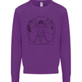 Gaming Vitruvian Gamer Funny Video Games Kids Sweatshirt Jumper Purple