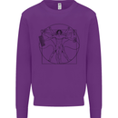 Gaming Vitruvian Gamer Funny Video Games Kids Sweatshirt Jumper Purple