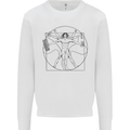 Gaming Vitruvian Gamer Funny Video Games Kids Sweatshirt Jumper White