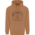Gaming Vitruvian Gamer Funny Video Games Mens 80% Cotton Hoodie Caramel Latte