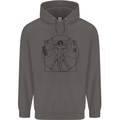 Gaming Vitruvian Gamer Funny Video Games Mens 80% Cotton Hoodie Charcoal