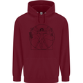 Gaming Vitruvian Gamer Funny Video Games Mens 80% Cotton Hoodie Maroon