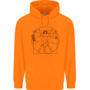 Gaming Vitruvian Gamer Funny Video Games Mens 80% Cotton Hoodie Orange