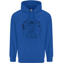 Gaming Vitruvian Gamer Funny Video Games Mens 80% Cotton Hoodie Royal Blue