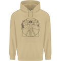 Gaming Vitruvian Gamer Funny Video Games Mens 80% Cotton Hoodie Sand