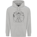 Gaming Vitruvian Gamer Funny Video Games Mens 80% Cotton Hoodie Sports Grey