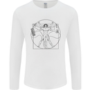 Gaming Vitruvian Gamer Funny Video Games Mens Long Sleeve T-Shirt White