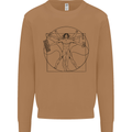 Gaming Vitruvian Gamer Funny Video Games Mens Sweatshirt Jumper Caramel Latte