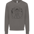 Gaming Vitruvian Gamer Funny Video Games Mens Sweatshirt Jumper Charcoal