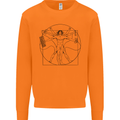 Gaming Vitruvian Gamer Funny Video Games Mens Sweatshirt Jumper Orange