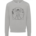 Gaming Vitruvian Gamer Funny Video Games Mens Sweatshirt Jumper Sports Grey