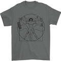 Gaming Vitruvian Gamer Funny Video Games Mens T-Shirt Cotton Gildan Charcoal