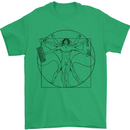 Gaming Vitruvian Gamer Funny Video Games Mens T-Shirt Cotton Gildan Irish Green