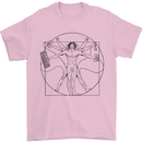 Gaming Vitruvian Gamer Funny Video Games Mens T-Shirt Cotton Gildan Light Pink