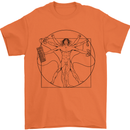 Gaming Vitruvian Gamer Funny Video Games Mens T-Shirt Cotton Gildan Orange