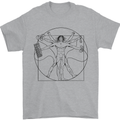 Gaming Vitruvian Gamer Funny Video Games Mens T-Shirt Cotton Gildan Sports Grey
