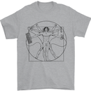 Gaming Vitruvian Gamer Funny Video Games Mens T-Shirt Cotton Gildan Sports Grey