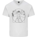 Gaming Vitruvian Gamer Funny Video Games Mens V-Neck Cotton T-Shirt White