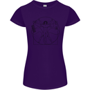 Gaming Vitruvian Gamer Funny Video Games Womens Petite Cut T-Shirt Purple