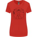 Gaming Vitruvian Gamer Funny Video Games Womens Wider Cut T-Shirt Red