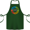 Gamming Eat Sleep Game Repeat Gamer Cotton Apron 100% Organic Forest Green