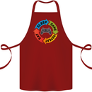 Gamming Eat Sleep Game Repeat Gamer Cotton Apron 100% Organic Maroon